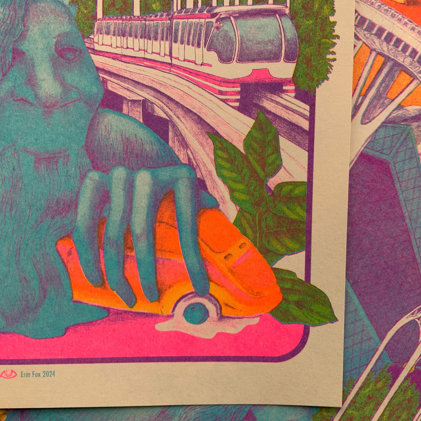 Dreamy Seattle Riso Print