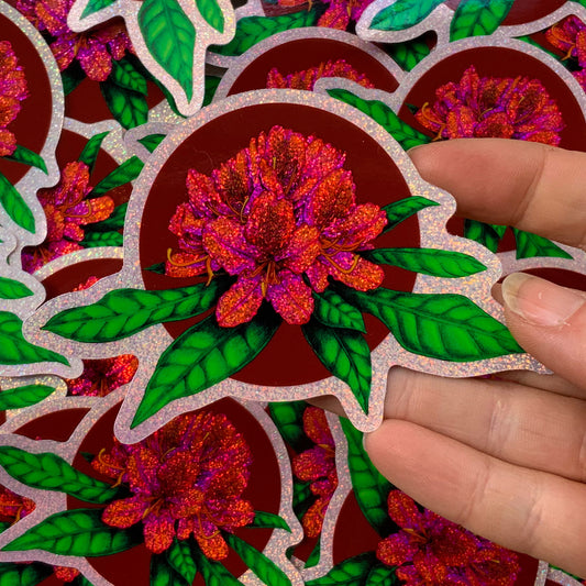 Sparkly Rhododendron Sticker