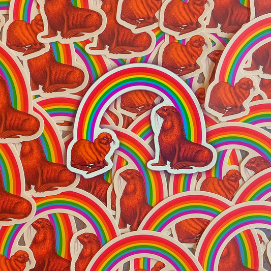 Rainbow Fur Seal Sticker