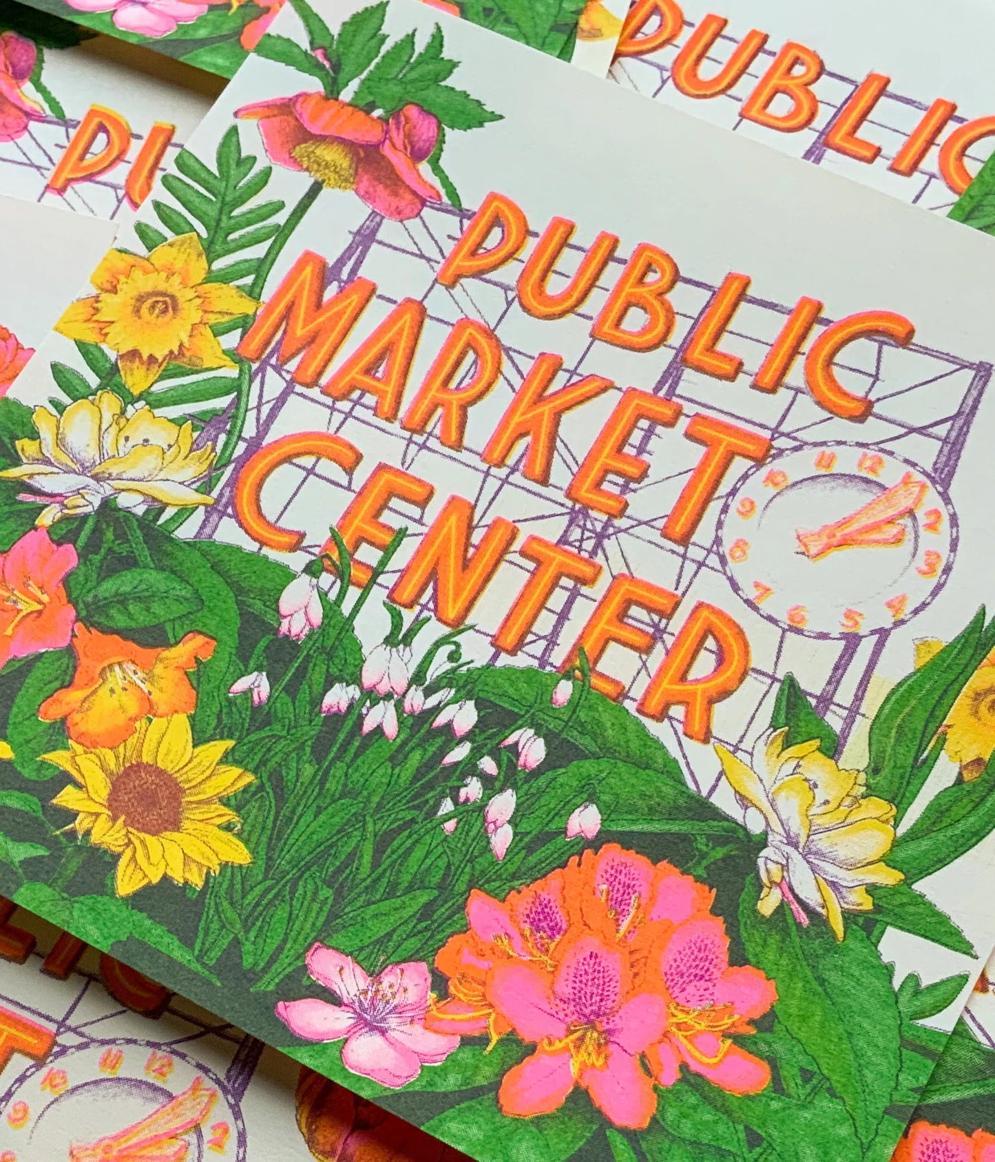 Pike's Place Market Riso Print