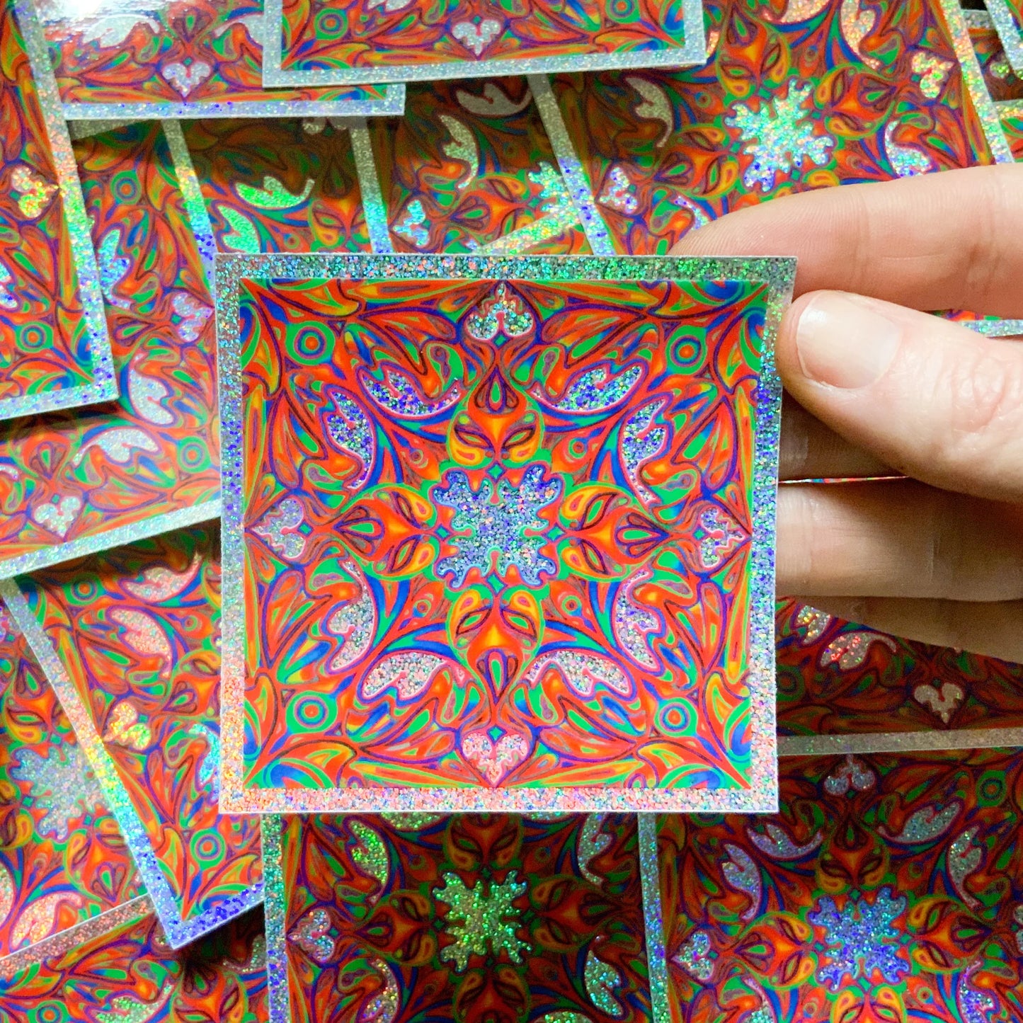 Psychedelic Square Sticker