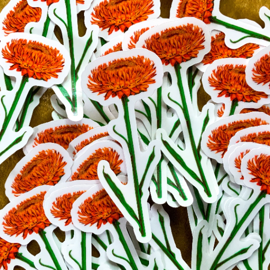 Clear Backed Flower Sticker