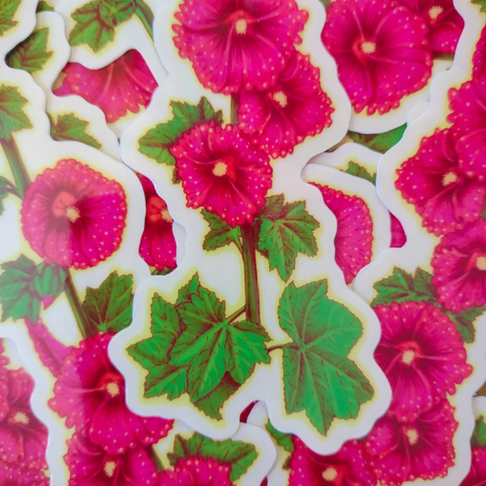 Hollyhock Clear-Backed Sticker