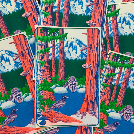 PNW Nature Scene Riso Print