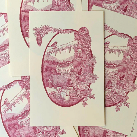 Temperate Rainforest Riso Print