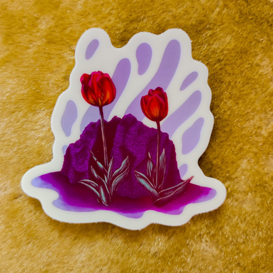 Frosted Tulips Vinyl Sticker