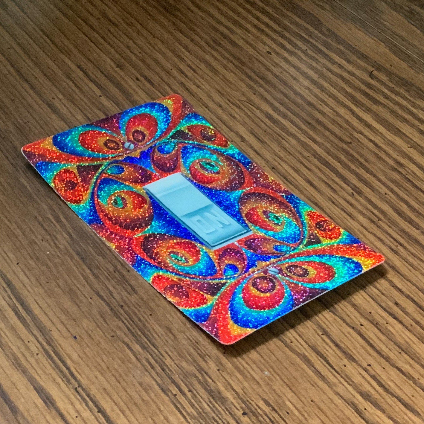 Psychedelic Sparkle On Sticker, RED