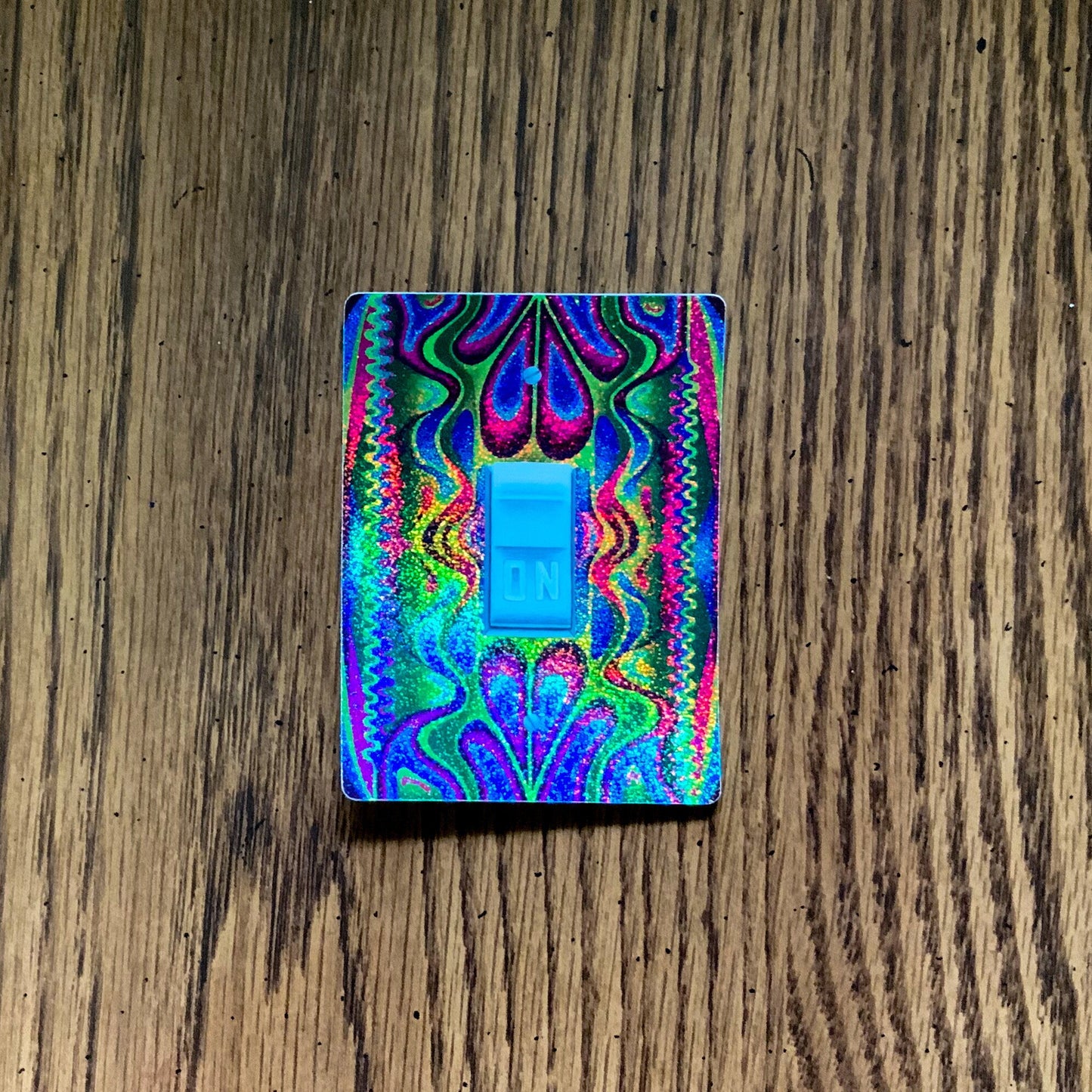 Psychedelic Sparkle On Sticker, STRIPES