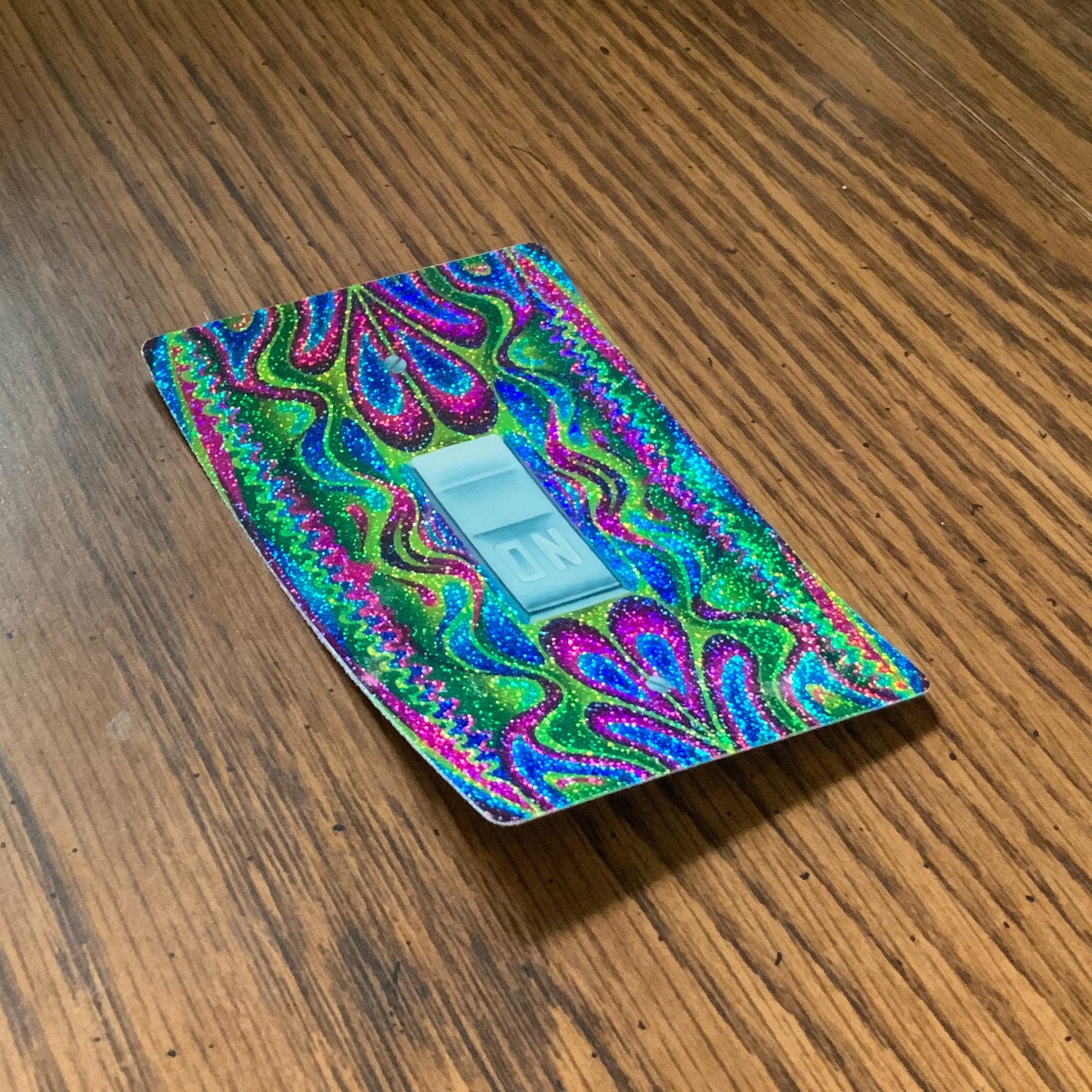 Psychedelic Sparkle On Sticker, STRIPES