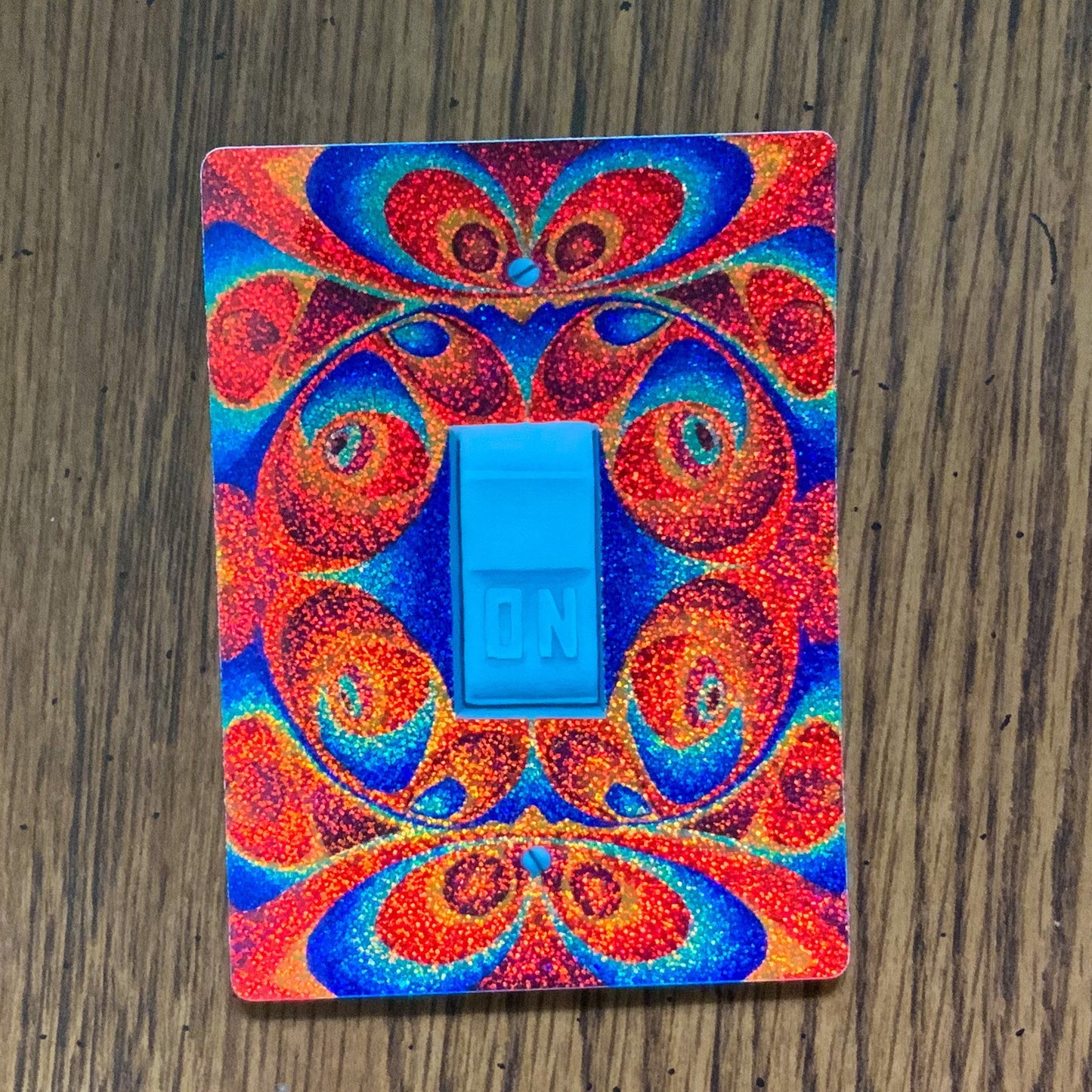 Psychedelic Sparkle On Sticker, RED