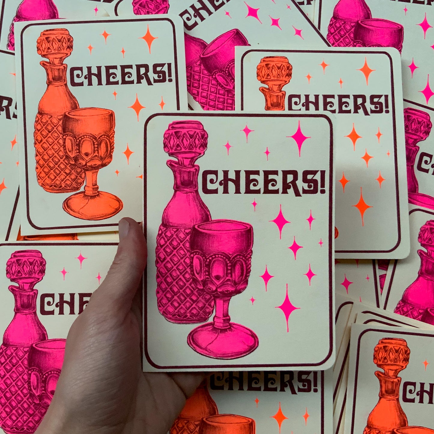 Cheers! Riso Greeting Card