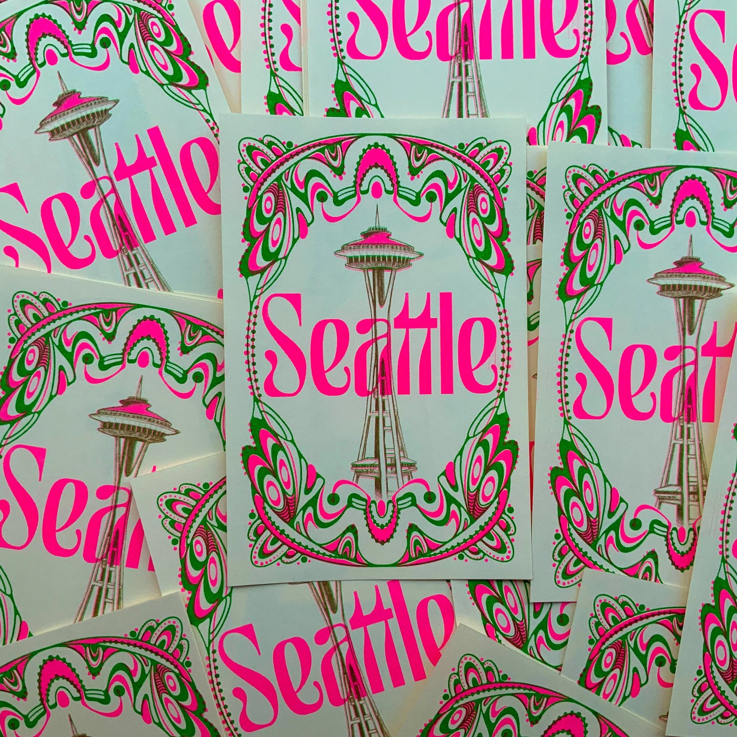 Space Needle Riso Print- 2 color ways!