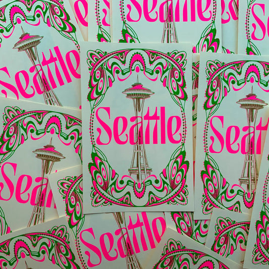 Space Needle Riso Print- 2 color ways!