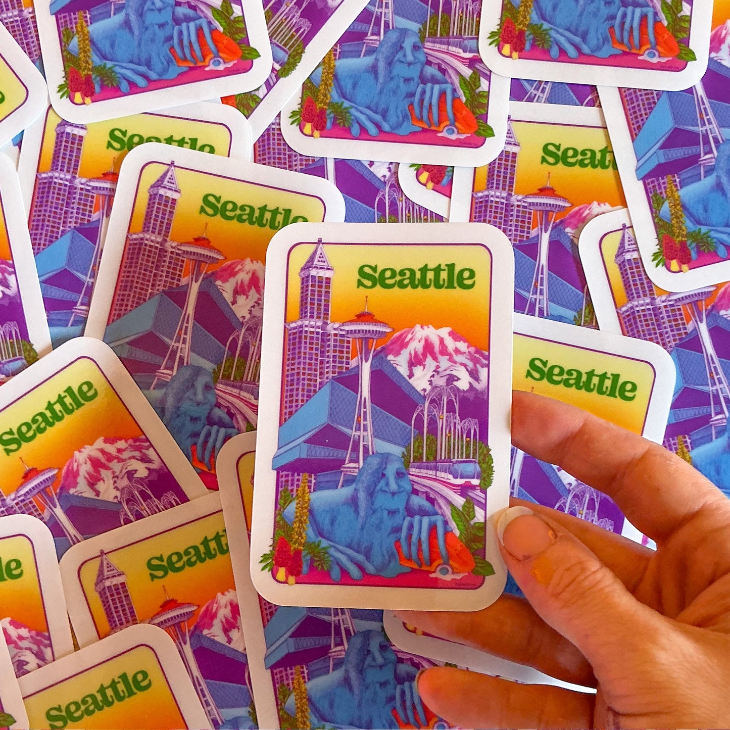Dreamy Seattle Clear Back Sticker