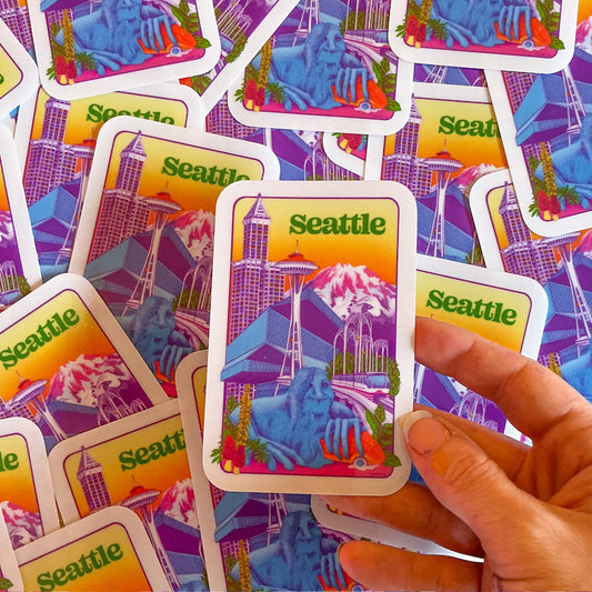 Dreamy Seattle Clear Back Sticker