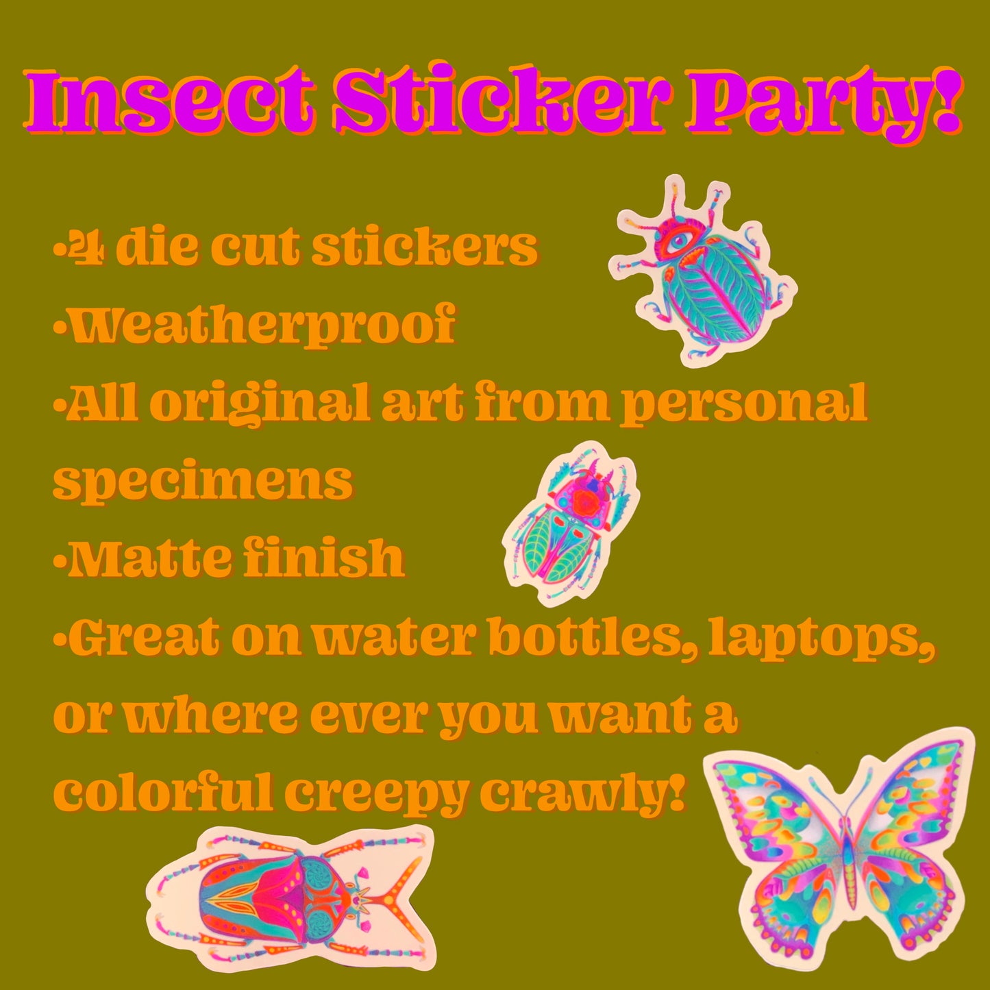 Die Cut Insect Sticker Pack