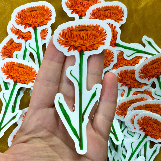 Clear Backed Flower Sticker