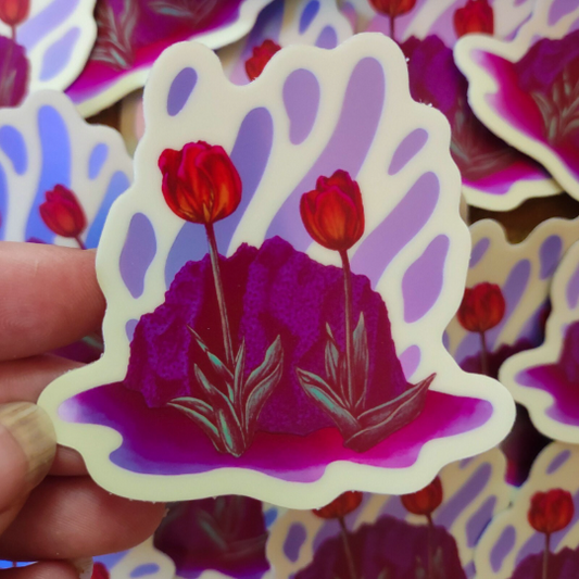 Frosted Tulips Vinyl Sticker