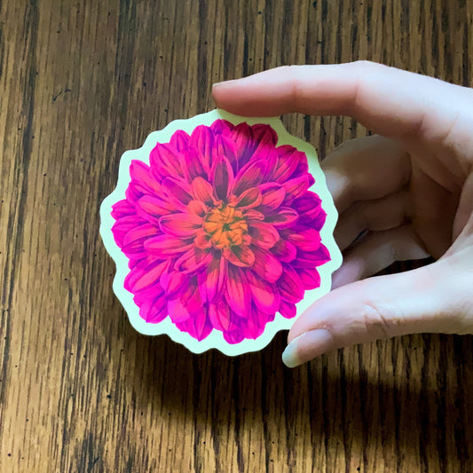 Vinyl Dahlia Flower Die Cut Sticker